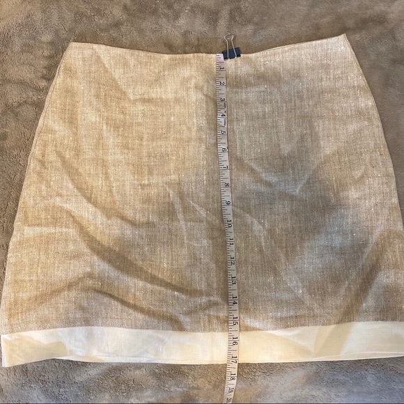 Molly B. 2 Tone Skirt Linen Size 8 Metal Bit zipper Back Lined Tweed - Picture 8 of 8